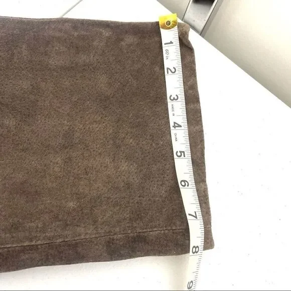 Live A Little brown suede pants jeans EUC size 4 leather - Picture 10 of 13